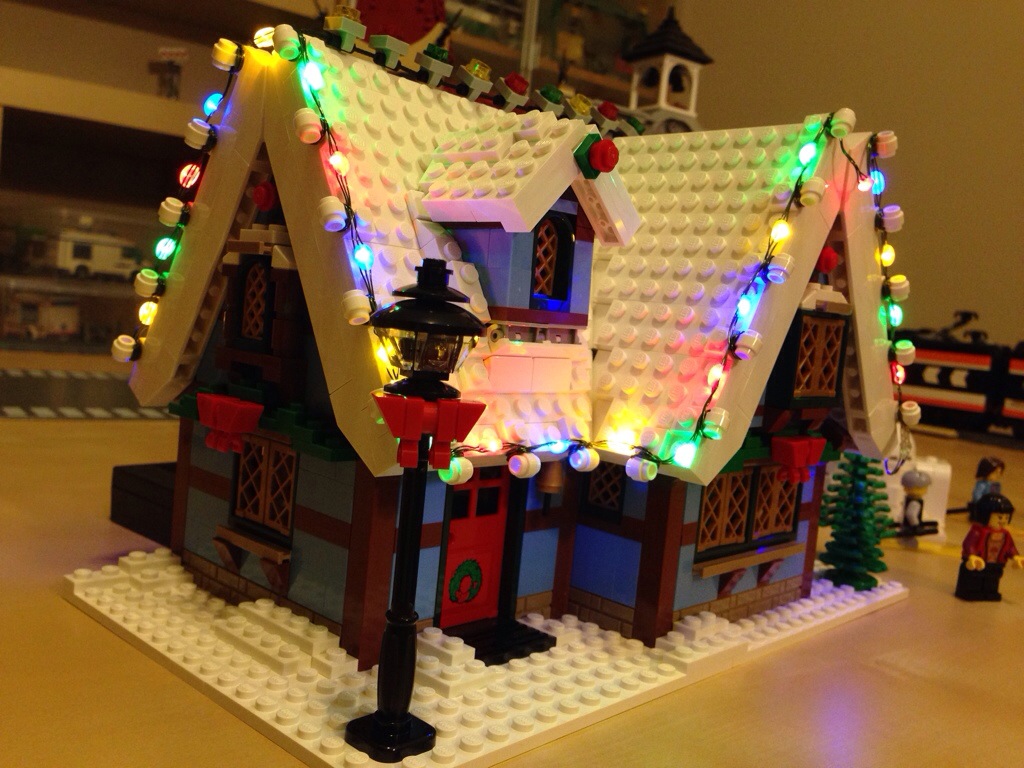 Added Christmas Lights to Winter Village. It turned out better than I expected. r lego